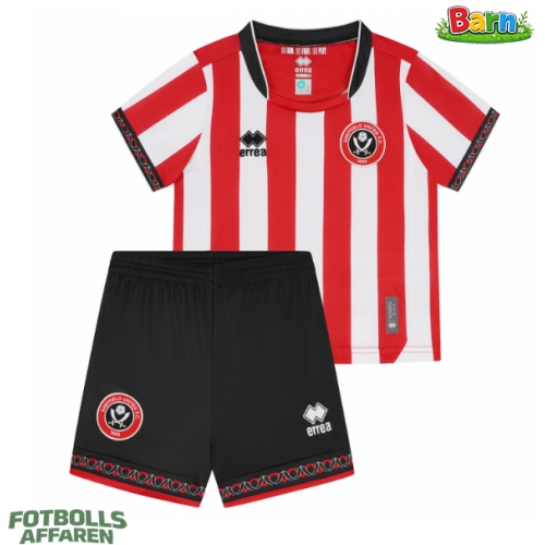 Sheffield United Hemmaställ Barn 2025-26 Kortärmad (+ Korta byxor)
